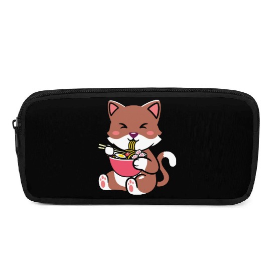 womens kawaii cat ramen anime neko teen boys girls Pencil Cases