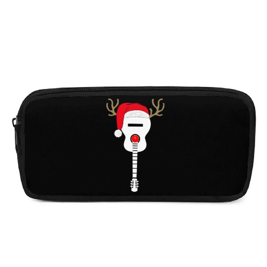 Christmas Guitar santa hat reindeer antlers Pencil Cases