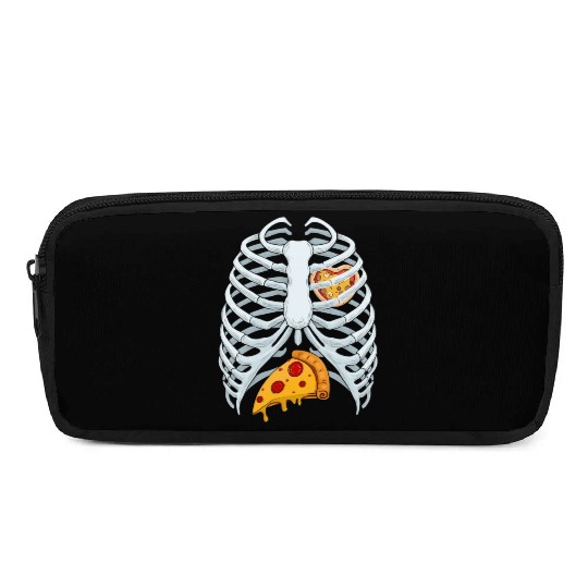 Funny PIzza Skeleton Rib Cage Halloween Costume Pencil Cases