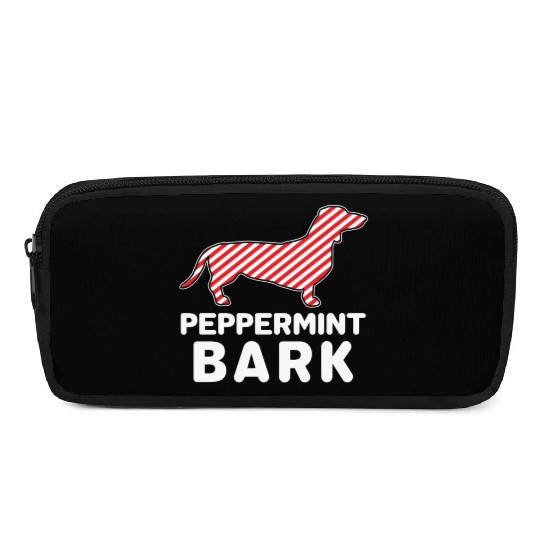 Christmas Dog Peppermint Bark Dachshund Funny Pencil Cases