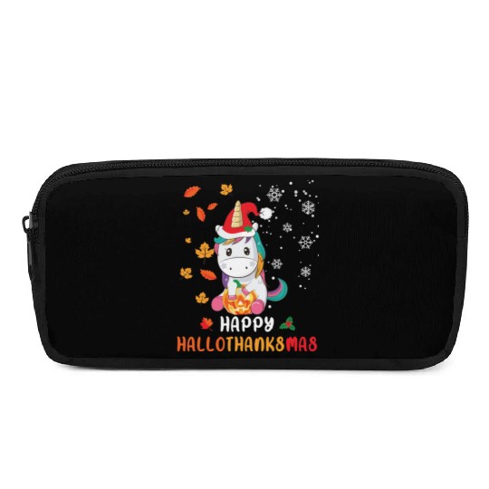 Unicorn Lover Halloween Happy Hallothanksmas Pencil Cases