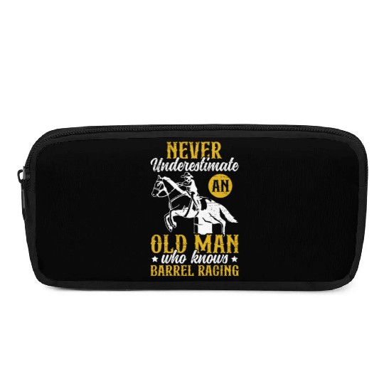 Old Man Barrel Racing Rodeo Equestrian Horse Pencil Cases