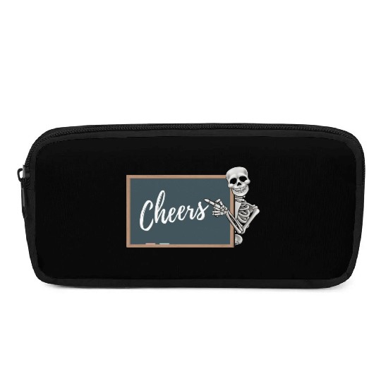 Cheers Crayon Blackboard Skeleton Teacher Pencil Cases