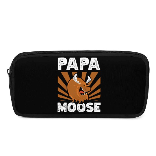 Papa Moose Wildlife Animal Alces Deer Fathers Day Pencil Cases