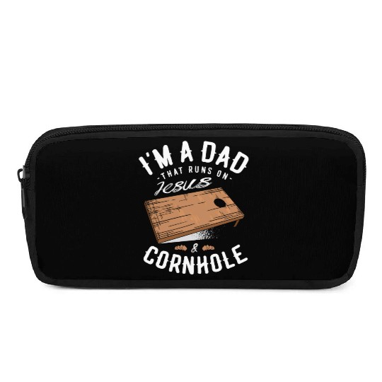 A Dad That Runs On Jesus And Cornhole Christian Pencil Cases