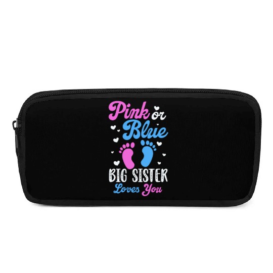 Pink or Blue Big Sister Loves You Pencil Cases