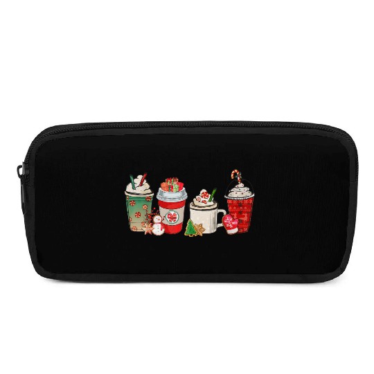 Merry Christmas Coffee Snowman Latte Peppermint Pencil Cases