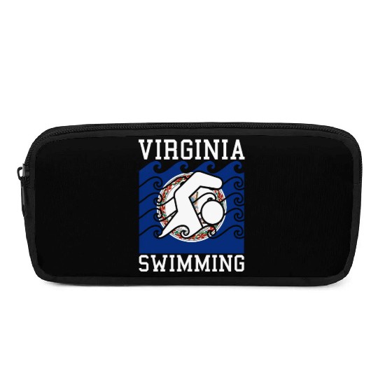 Virginia Flag Swimming Team Swim Swimmer US State Pencil Cases
