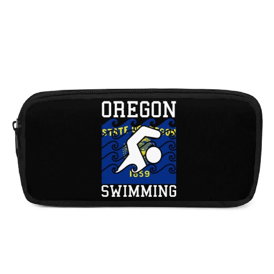 Oregon Flag Swimming Team Pacific Swim Swimmer US Pencil Cases