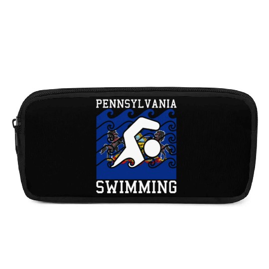 Pennsylvania Flag Swimming Team Swim Swimmer US St Pencil Cases