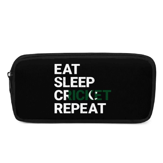 Eat Sleep Cricket Repeat PK Flag Sports Gift Pencil Cases