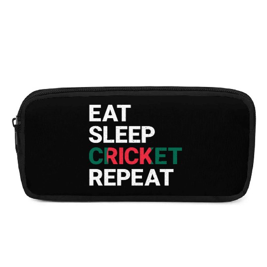 Eat Sleep Cricket Repeat BD Flag Sports Gift Pencil Cases