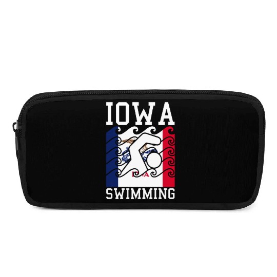 Iowa Flag Swimming Team Swim Swimmer US State Pencil Cases