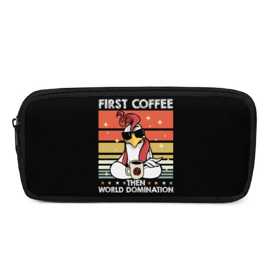 Rooster Cock Coffee Sunglasses Pencil Cases