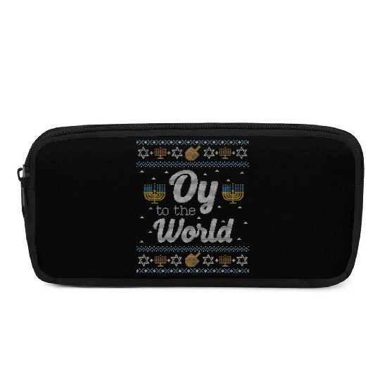 Funny Ugly Hanukkah Oy To The World Pencil Cases