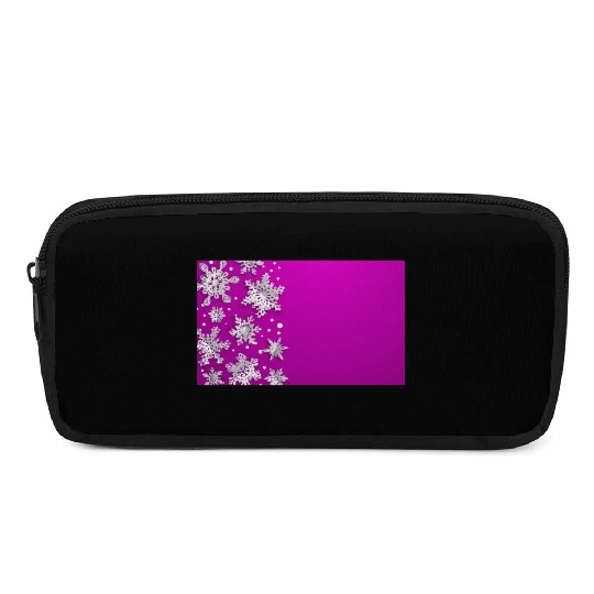 Elegant Christmas Snowflakes Pink Pencil Cases