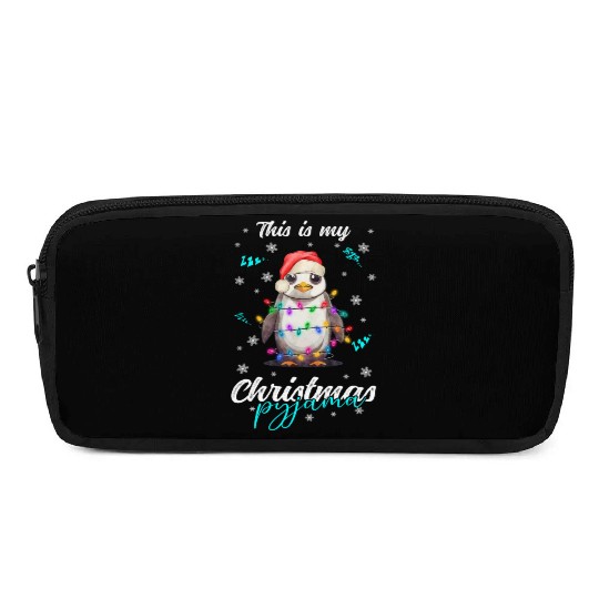 Winter Christmas Pyjama Penguin Pencil Cases