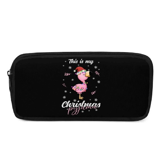 Winter Christmas Pyjama Flamingo Pencil Cases
