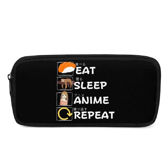 Eat Sleep Anime Repeat Pencil Cases, Anime Manga