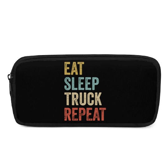 Truckers Eat Sleep Truck Repeat Truck Driver Pencil Cases