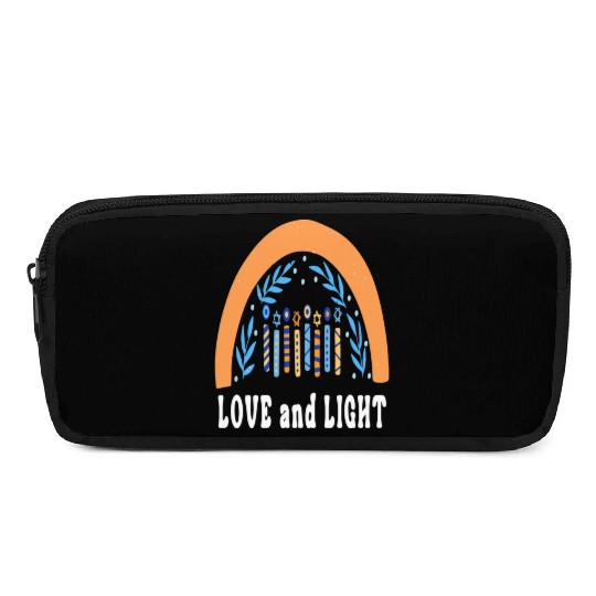 Love And Light Rainbow Hanukkah Jewish Chanukah Pencil Cases
