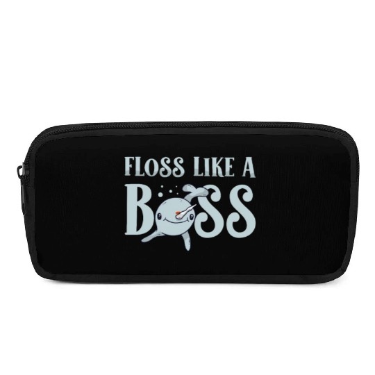 Floss Like A Boss Sea Unicorn Animal Lover Narwhal Pencil Cases