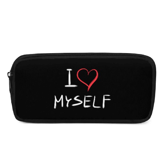 i love me heart text Pencil Cases