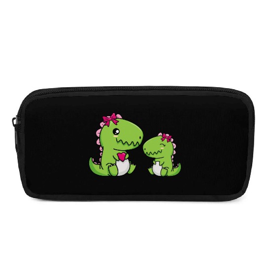 Big sister brother dino siblings boy girl heart Pencil Cases