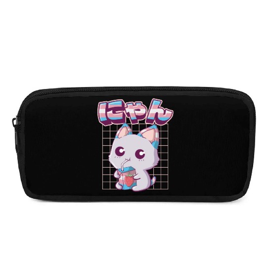 Transgender Pride Kawaii Cat Strawberry Milk Trans Pencil Cases