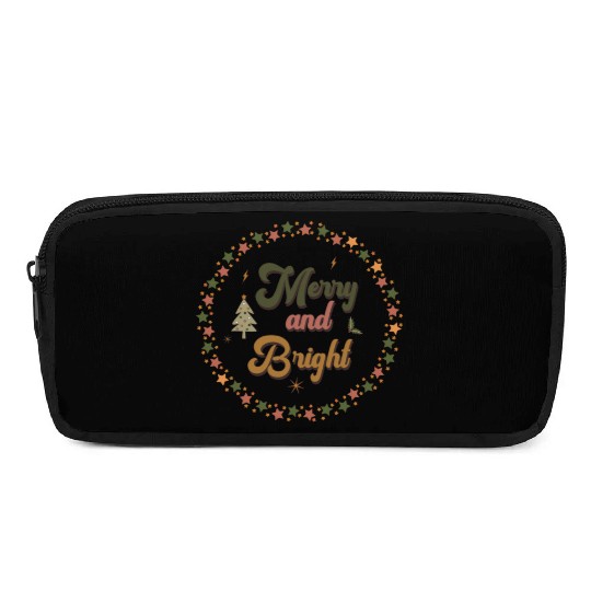 Merry And Bright Groovy Christmas Pencil Cases