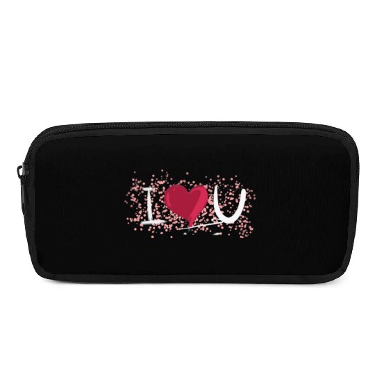 dots pattern i love you heart Pencil Cases