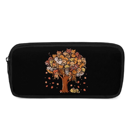 Autumn Tree Kittens Family Of Cats Fall Season Pencil Cases