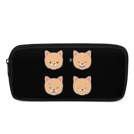 Funny Pomeranian Dog Cartoon Faces Pencil Cases