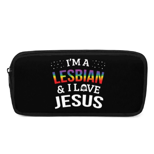 LGBT Gay Pride Lesbian I'm a Lesbian I Love Jesus Pencil Cases