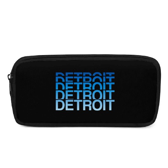Stacked Detroit Michigan Text Pencil Cases