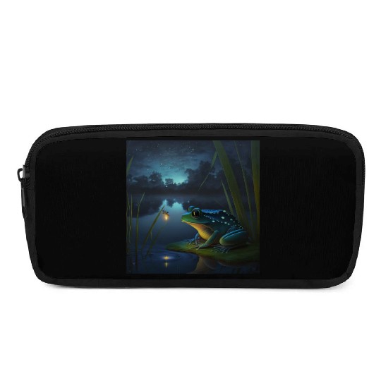 Frog and Firefly Friends on the Pond at Night Pencil Cases