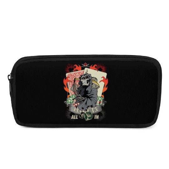 All in Poker Lucky 13 Skull gift Pencil Cases