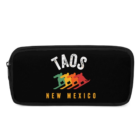 Vintage Taos Nm Us New Mexico Ski Snowboard Mounta Pencil Cases