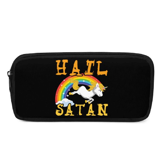 Hail Satan Unicorn Rainbow Metal Music Lover Rock Pencil Cases