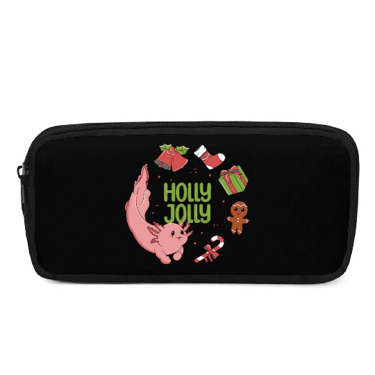 Holly Jolly Axolotl Pencil Cases