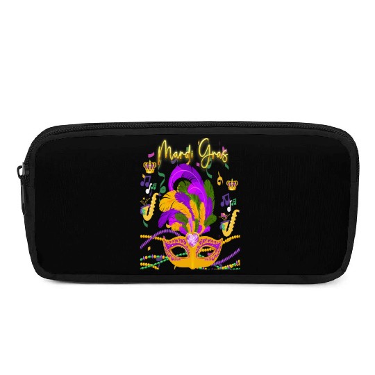 Mardi Gras Beads Mask Feathers Pencil Cases