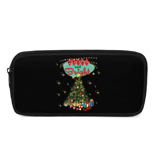 Merry and Bright Retro Christmas Pencil Cases