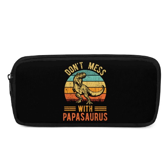 Papa Dad Father Dinosaur Funny Design - Papasaurus Pencil Cases