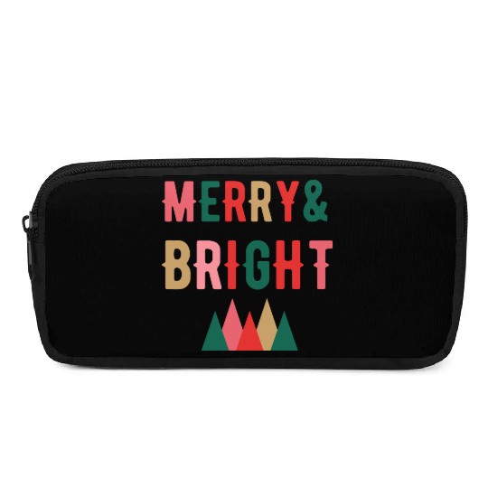 Merry and Bright Christmas tree Pencil Cases
