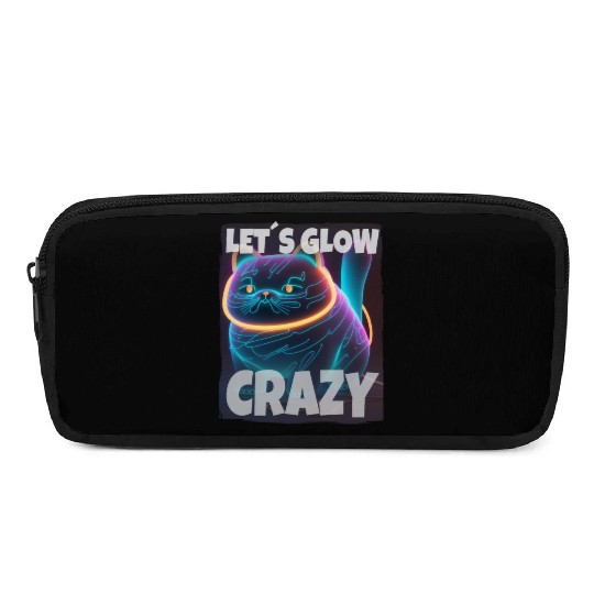 Lets Glow Crazy Cat Kitten Fluffy Cat Pencil Cases