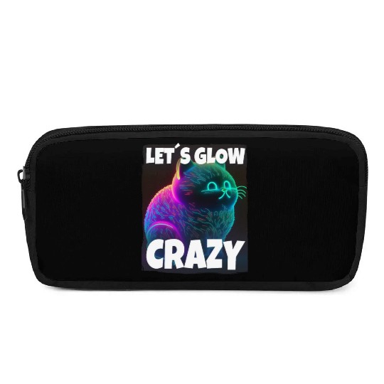 Lets Glow Crazy Cat Kitten Fluffy Cat Pencil Cases