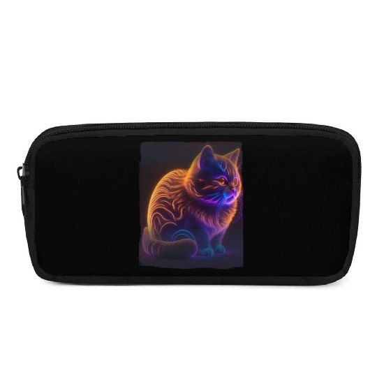 Lets Glow Crazy Cat Kitten Fluffy Cat Pencil Cases