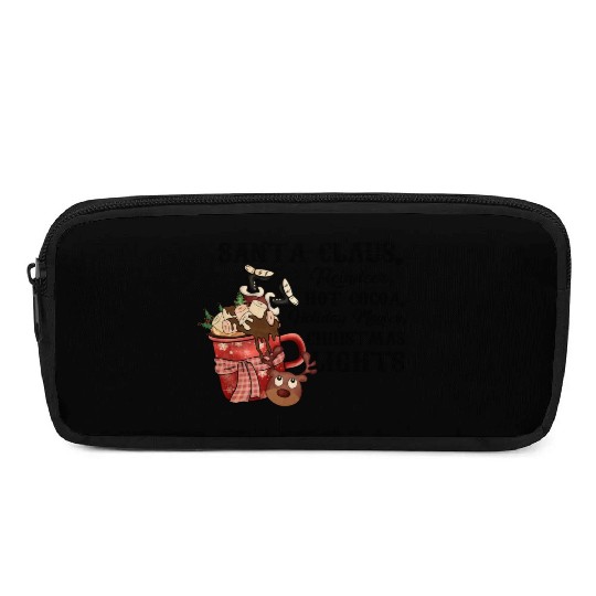 Santa Claus Reindeer Hot Cocoa Holiday Movies Pencil Cases