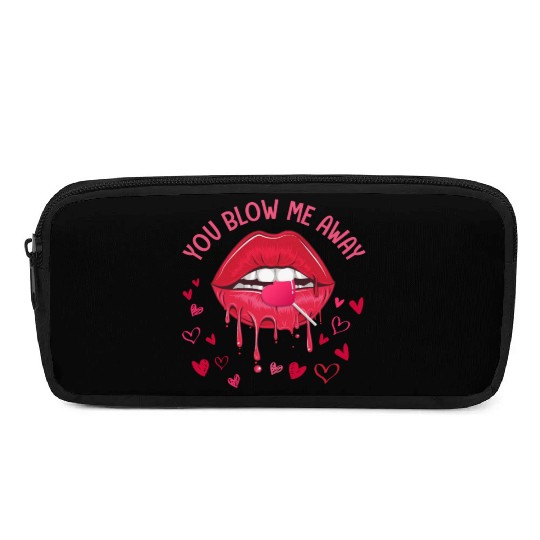 You Blow Me Away Lip Heart Lollipop Valentines Day Pencil Cases