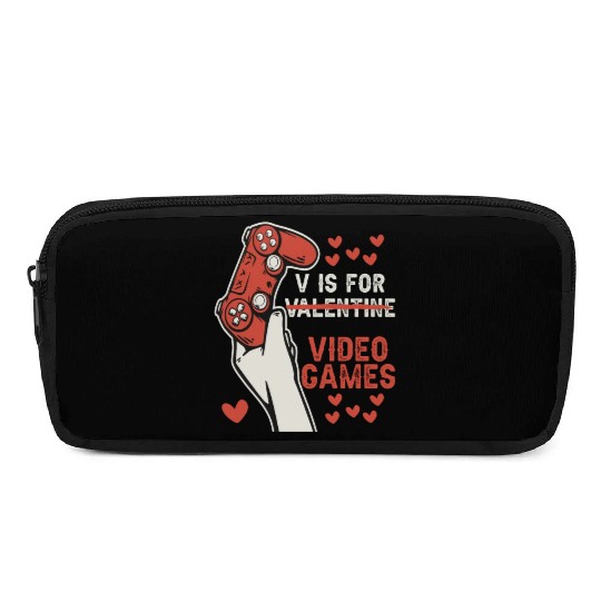 V Is For Video Games Valentines Day Gamer Gifts Pencil Cases